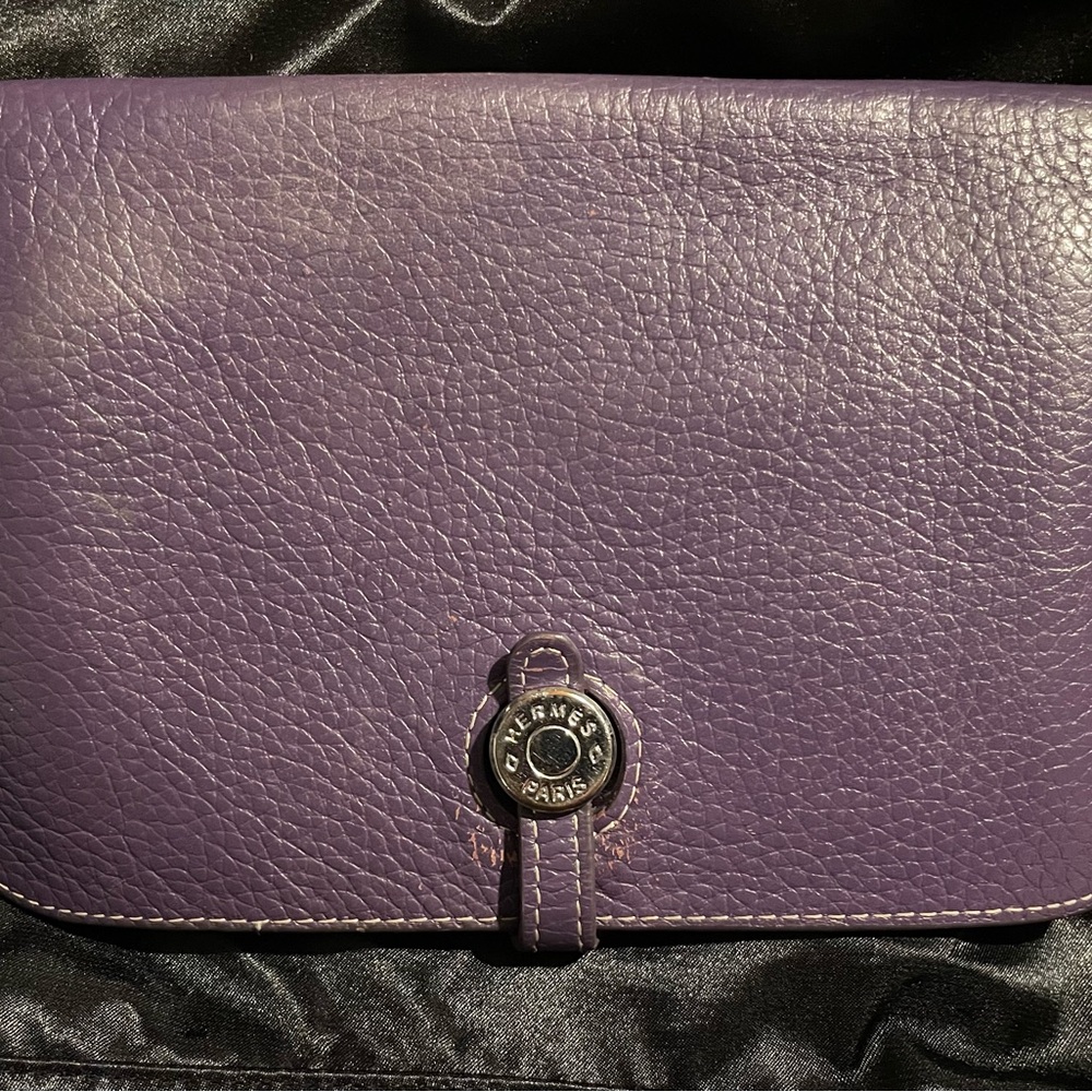 Hermes Paris Made in France Long Wallet in Purple